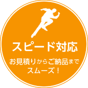 スピード対応　お見積りからご納品までスムーズ！