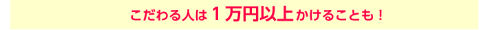 こだわる人は1万円以上かけることも！