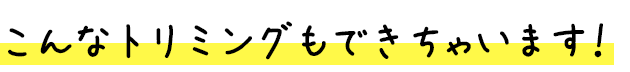 こんなトリミングもできちゃいます！